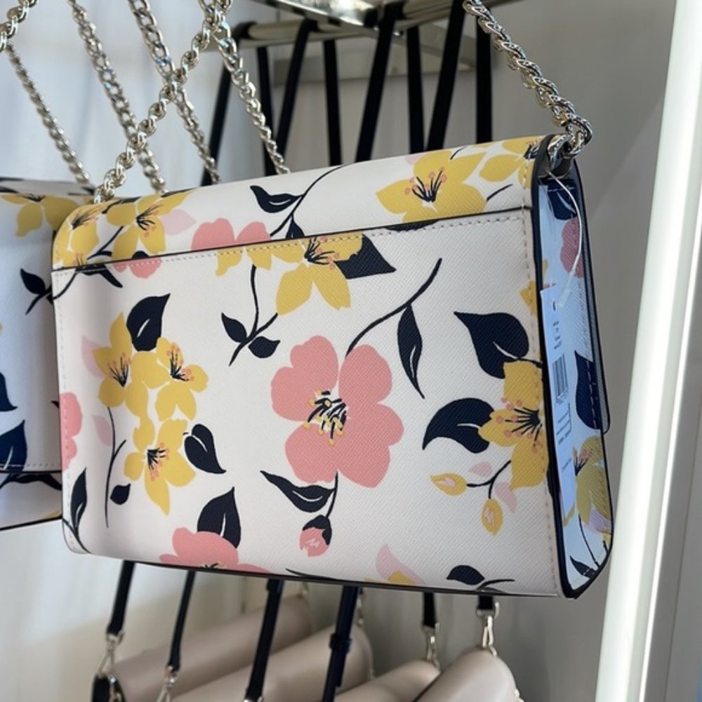 Kate Spade Carson Convertible Crossbody Lily Blooms Cream Multi - Picture 16 of 16
